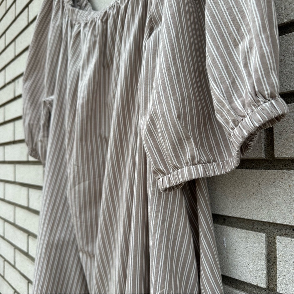 Old Navy Striped Off Shoulder Mini Swing Dress Cotton Pockets Boho XXL Tall - Picture 5 of 13